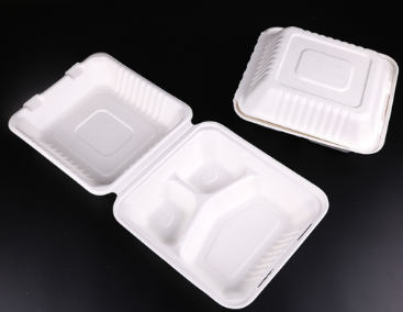 9" 3-Compartment bagasse Clamshell 200PCS